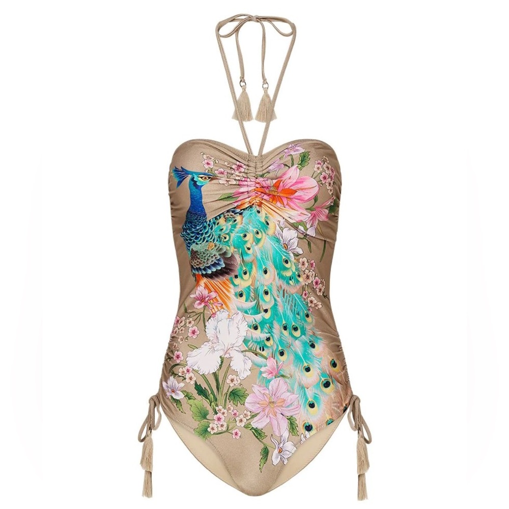 NWT Spell ⁺₊⋆ ☾⋆⁺ Waterfall One Piece in Taupe Peacock - Picture 5 of 11